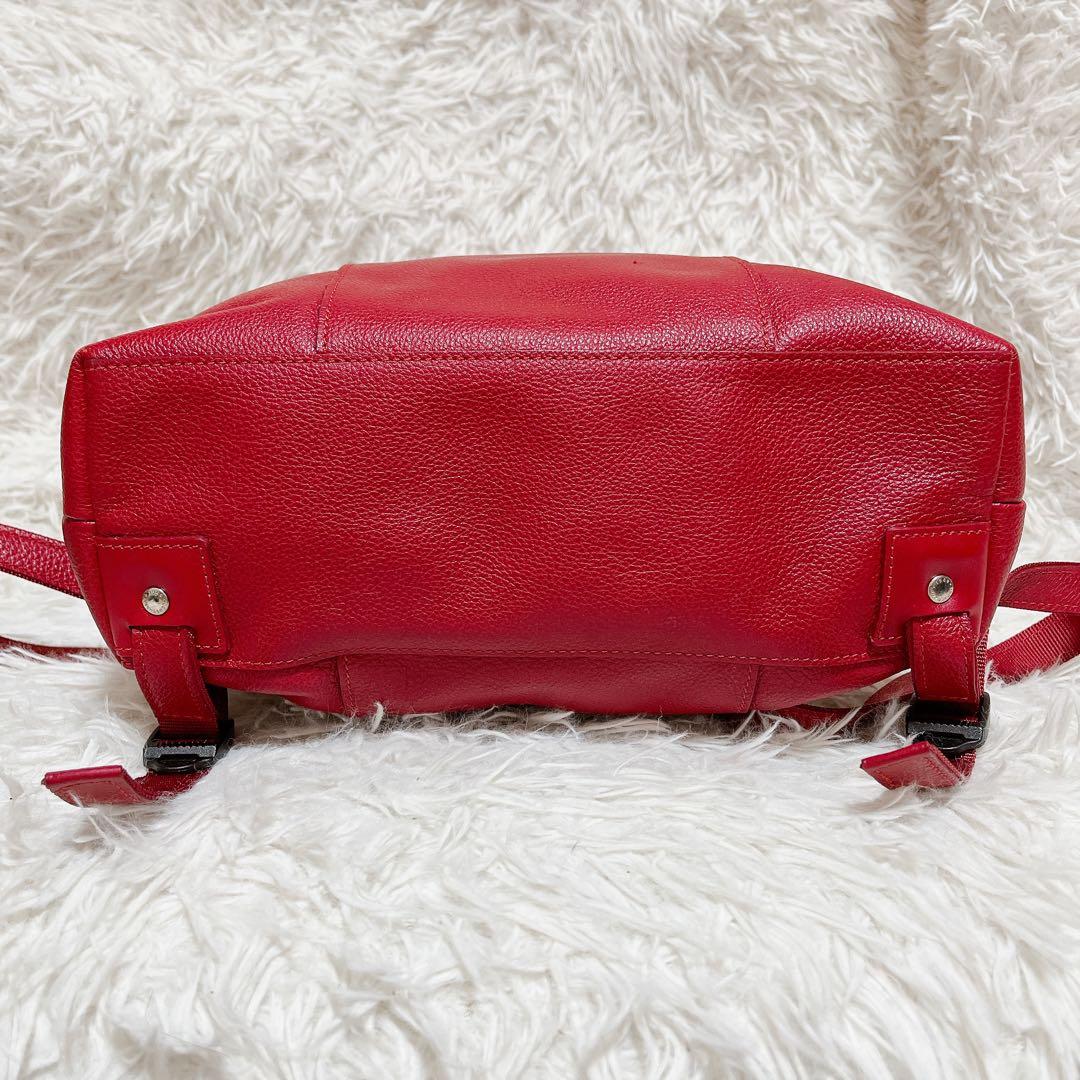 【美品•希少色】ロンシャン ル フローネ バックパック リュック レザー レッド