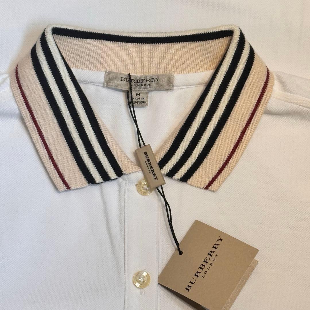 新品 バーバリー ロンドン ポロシャツ 白ポロシャツ トップス M