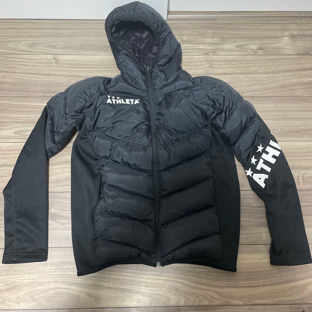 アスレタ ダウン（中綿） ブラックセットアップ 上下 S