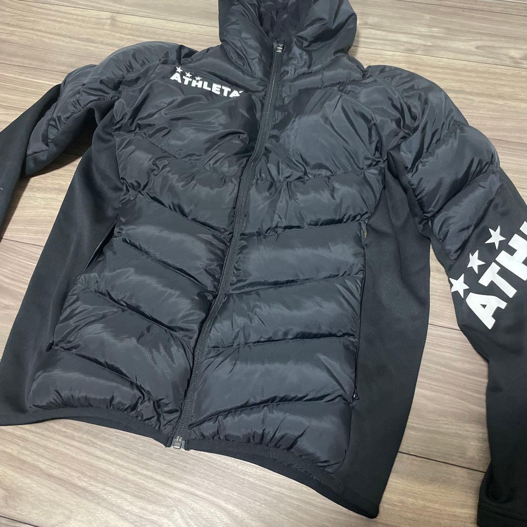 アスレタ ダウン（中綿） ブラックセットアップ 上下 S