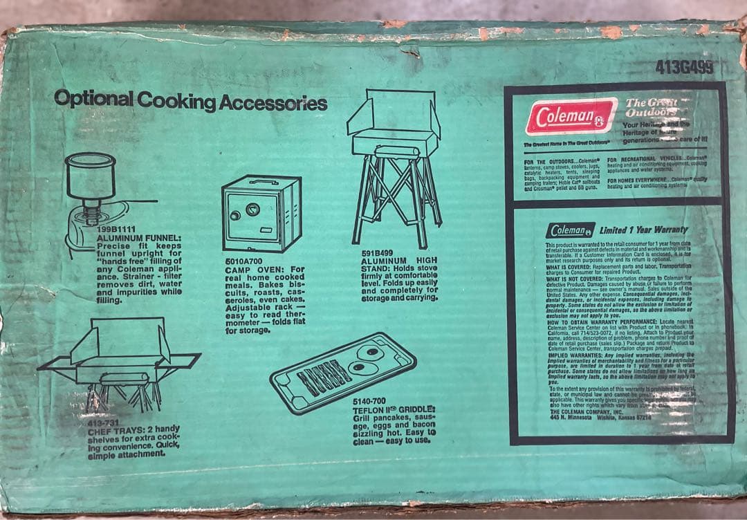 未使用　79年製　取扱説明書付　コールマン　ツーバーナーコンロ
