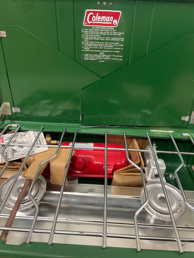未使用　79年製　取扱説明書付　コールマン　ツーバーナーコンロ