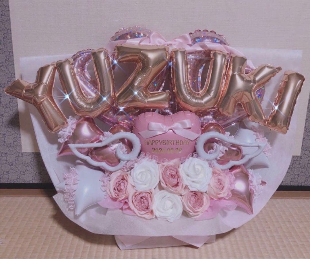 しち　生誕祭　推し　フラスタ　卓フラ　ギフト　バルーン フラワーアレンジ