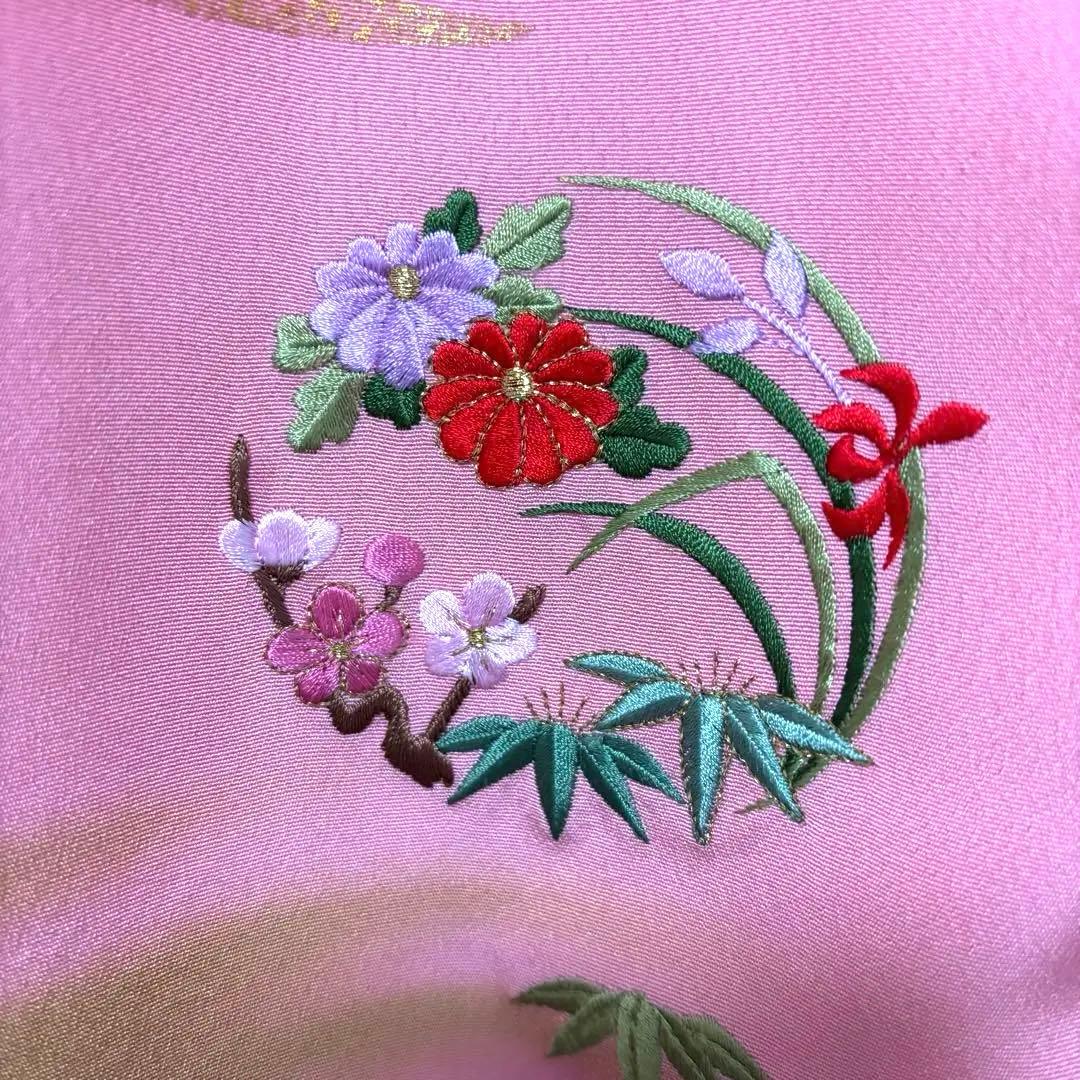 《新品》日本製 特選刺繍 ぼかし京友禅 本金銀箔技法 お宮参り 産着 たとう紙付