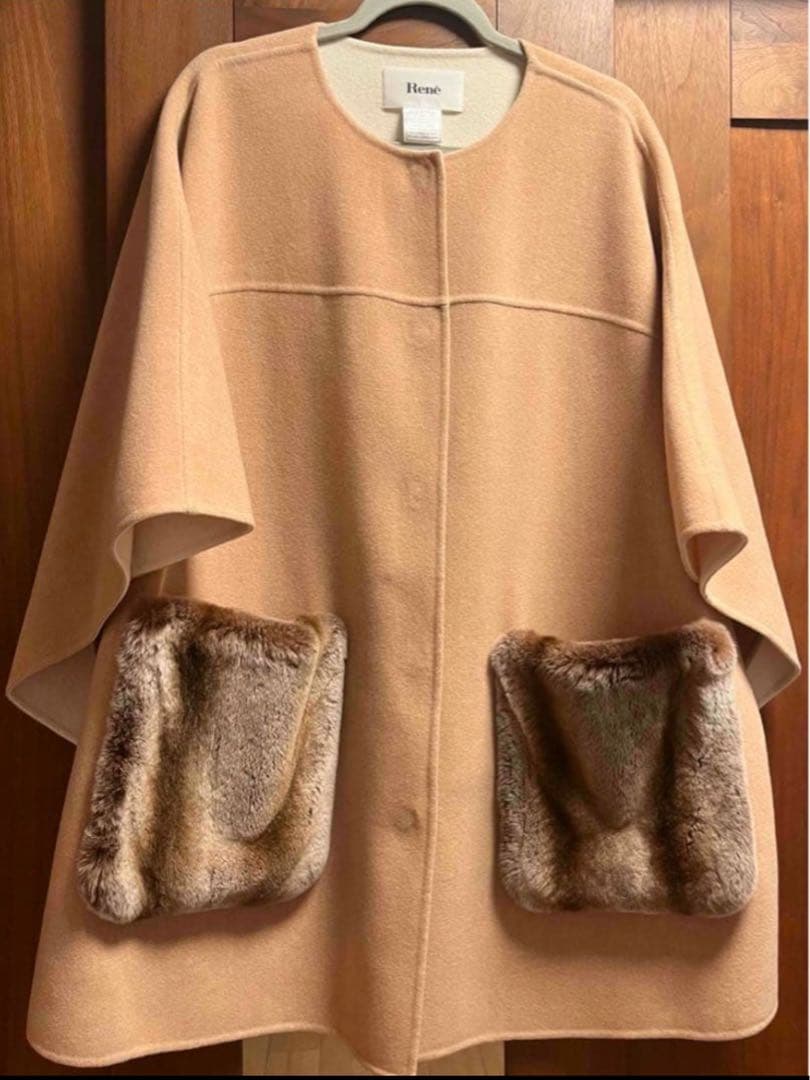 Akanekujira 様　Reneルネ　ポンチョ風コート　ケープレッキスファー