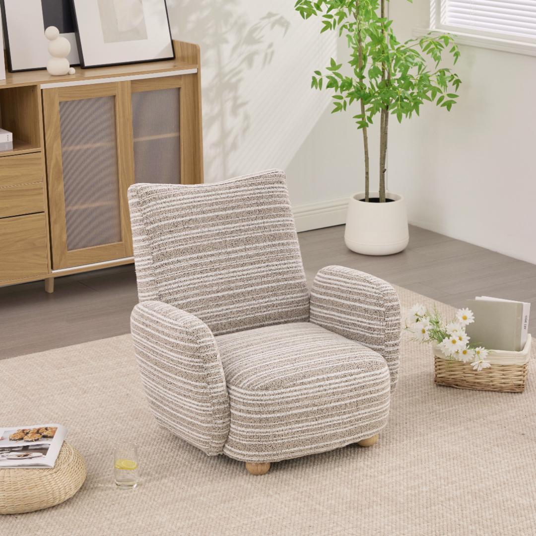 新品】シェニール＆無垢材 1人用ソファ 高級ラウンジチェア - メルカリ