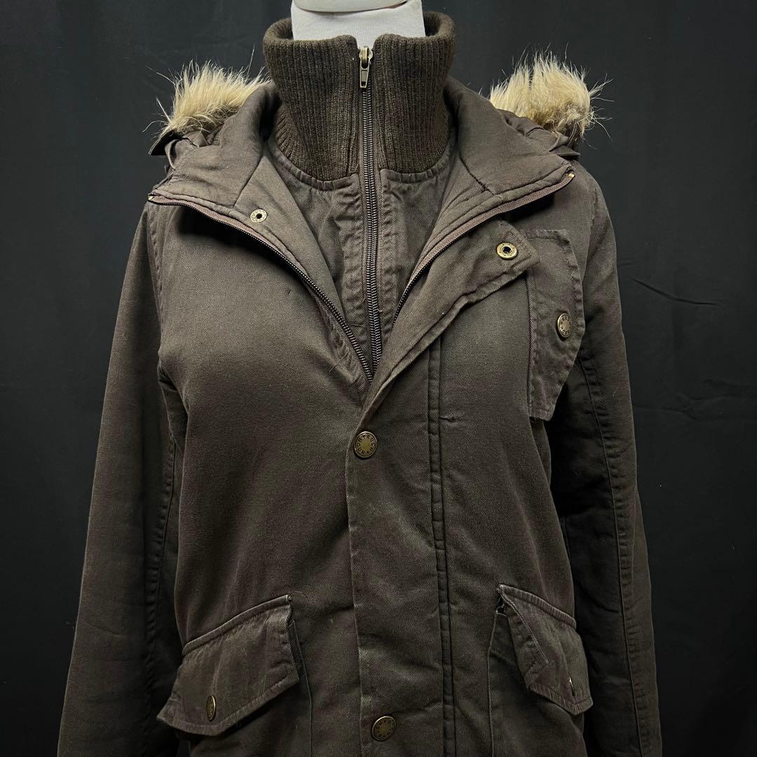 平成ギャル y2k グランジ　ファー付き　モッズコート　ダークコア　ギミック