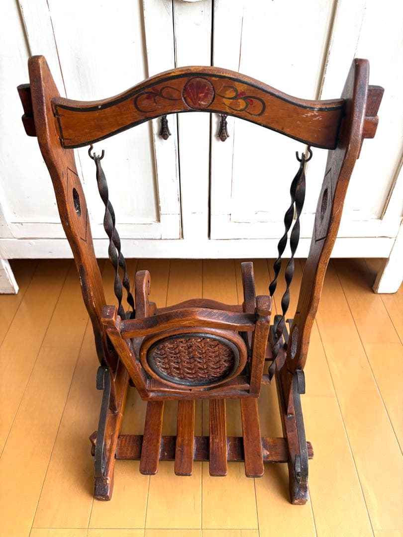 ♡フランスアンティーク ドール用ブランコ 木製 アイアン レトロ玩具