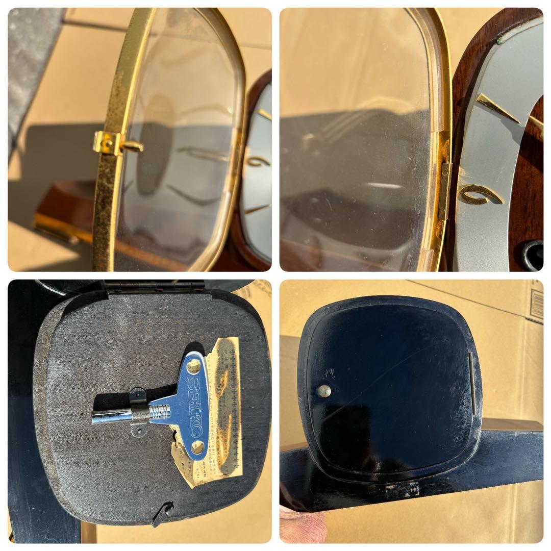 美品アンティークなSEIKO ウエストミンスターチャイム機能付ゼンマイ式置き時計