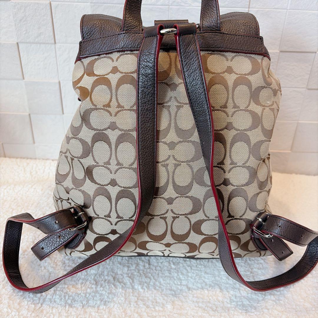 【美品 】COACH コーチ バックパック シグネチャー ターンロック リュック