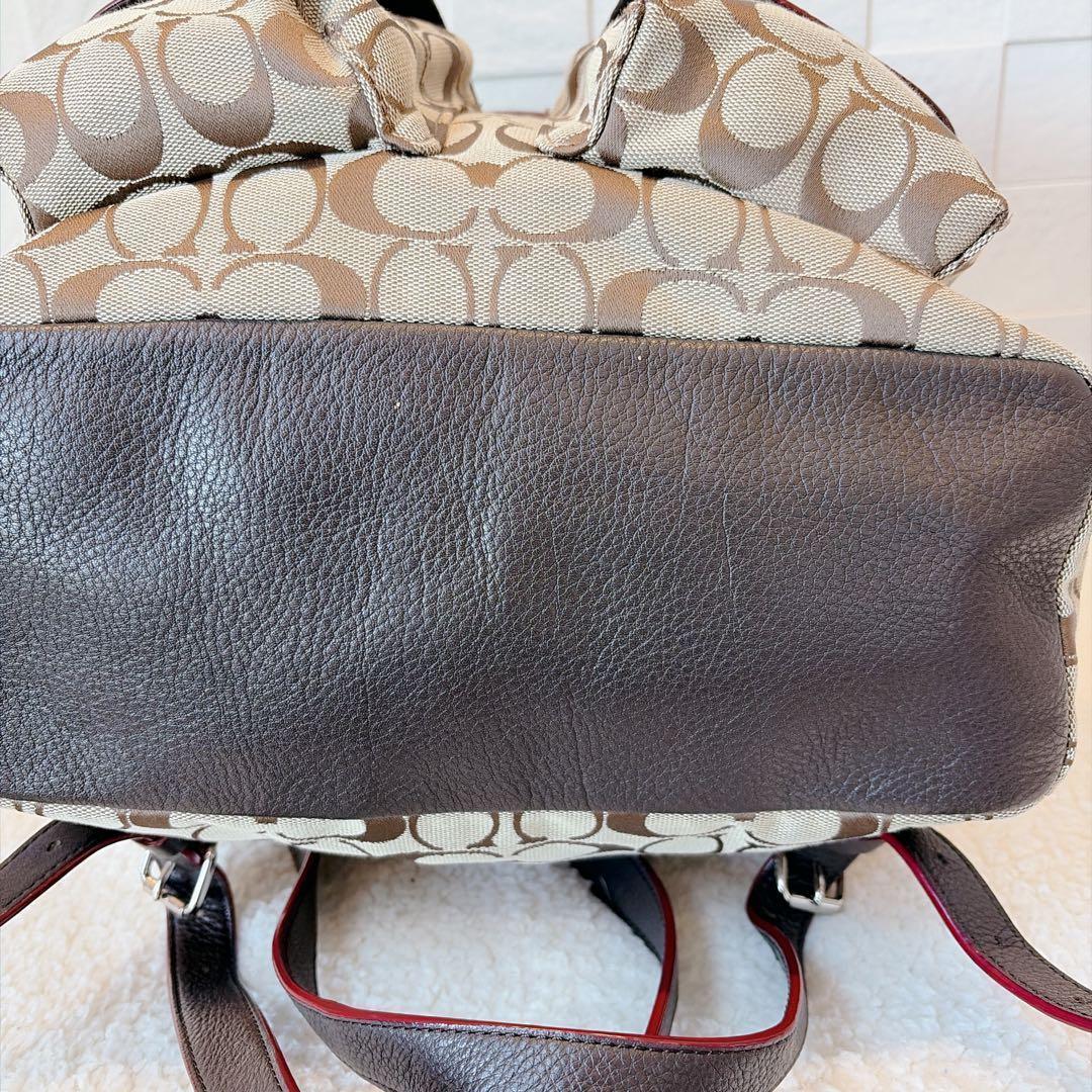 【美品 】COACH コーチ バックパック シグネチャー ターンロック リュック