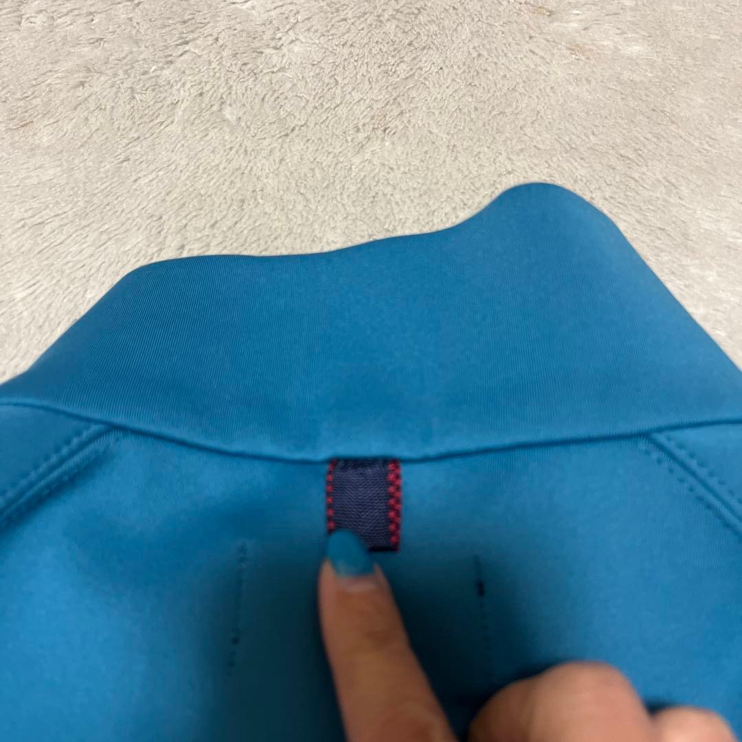 【美品】BRIEFING　3Dロゴ　ハーフジップ　ブルー　L