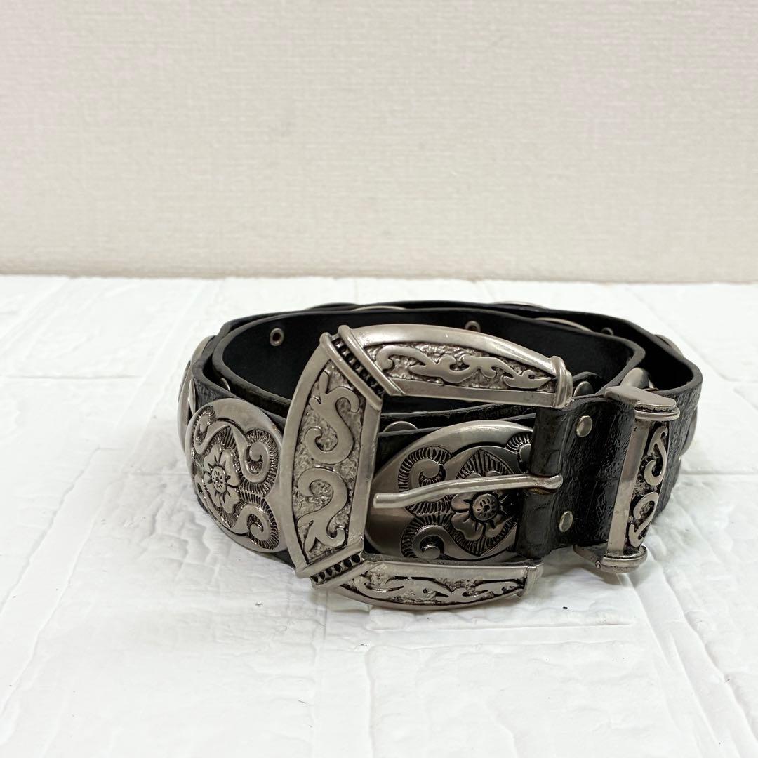 NANNI ナンニ レザーベルト コンチョベルト ブラック - メルカリ