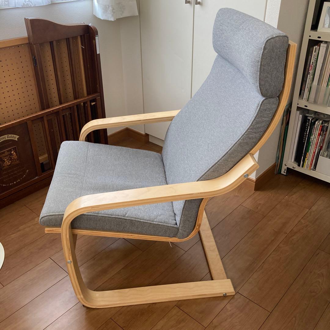 送料負担】IKEA ポエング ロッキングチェア 白木×グレー - メルカリ