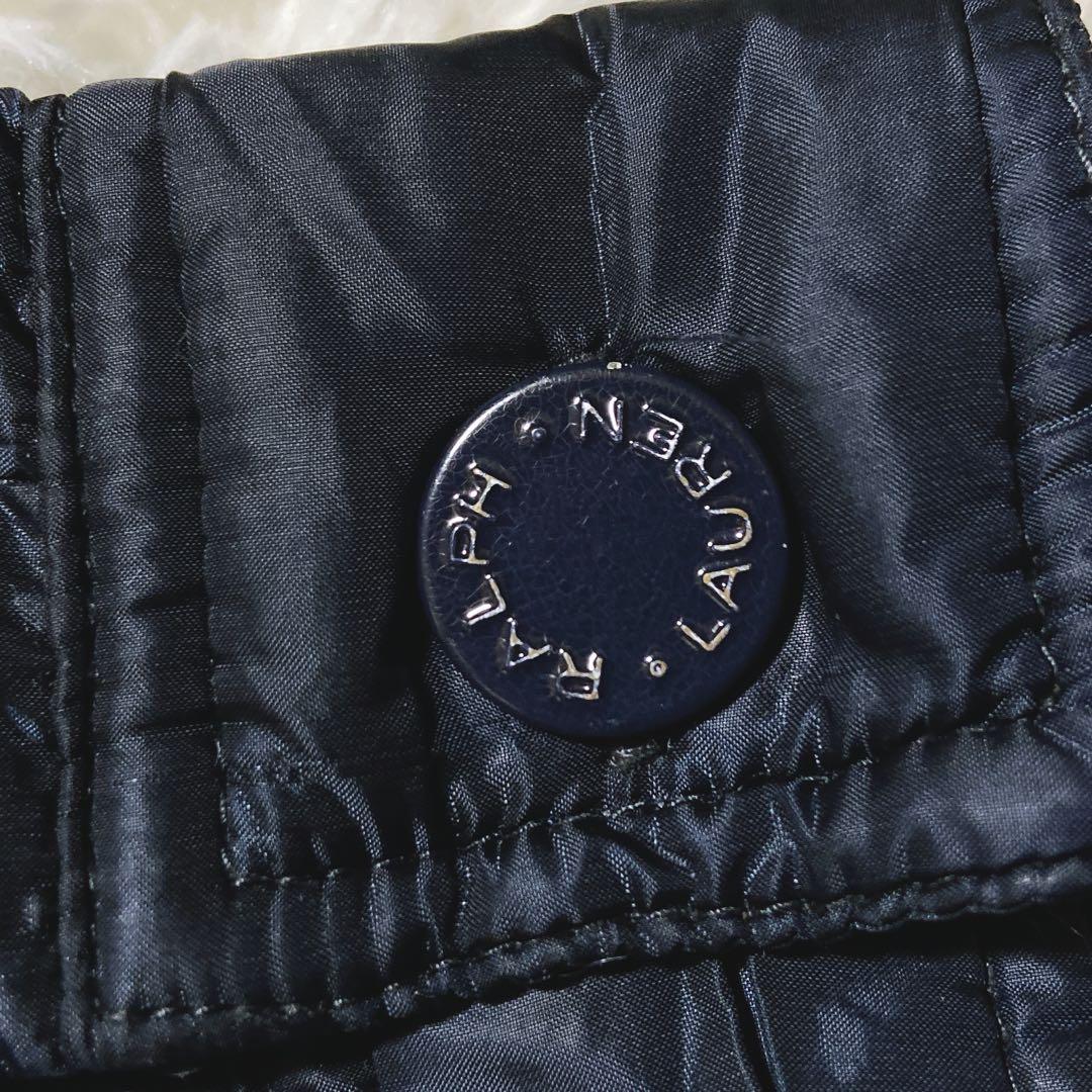 良品☆RLX ラルフローレン　キルティングダウンジャケット　レザー　パッチ　M