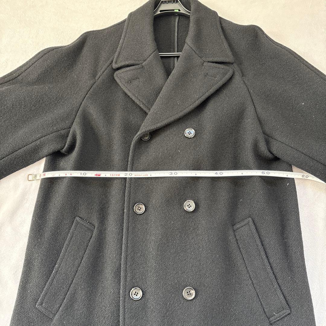 コムデギャルソン オム ブラック ダブルブレスト チェスターコート