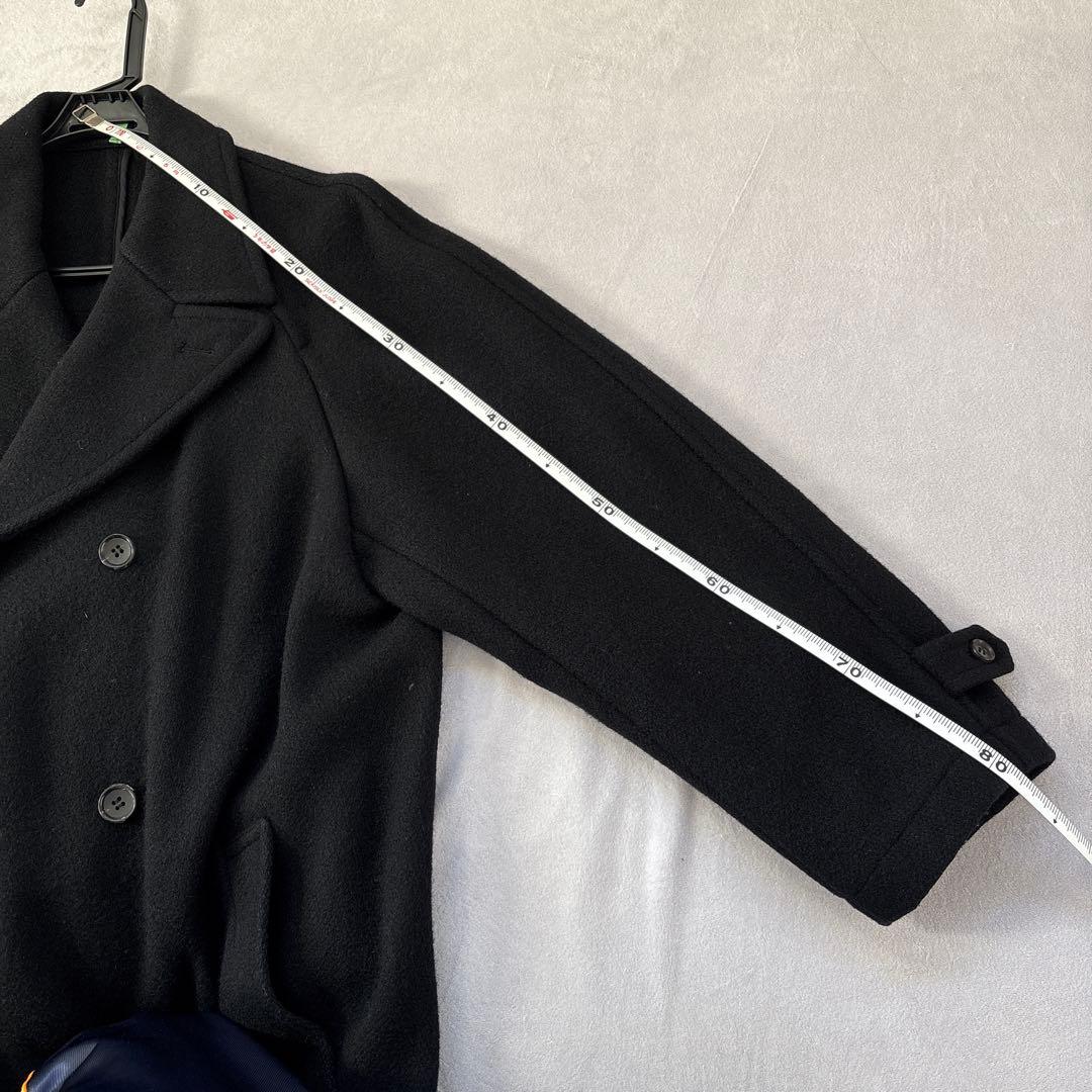 コムデギャルソン オム ブラック ダブルブレスト チェスターコート