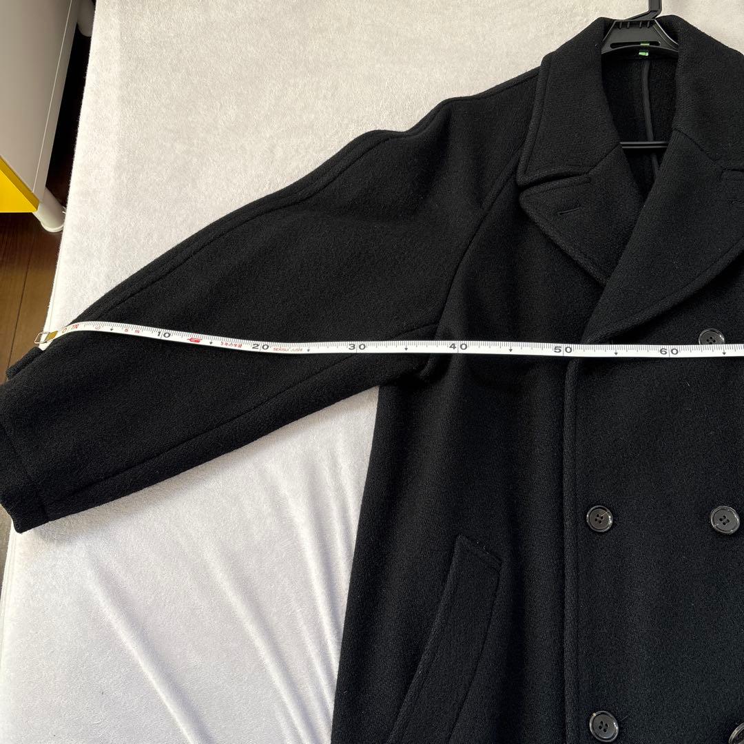 コムデギャルソン オム ブラック ダブルブレスト チェスターコート