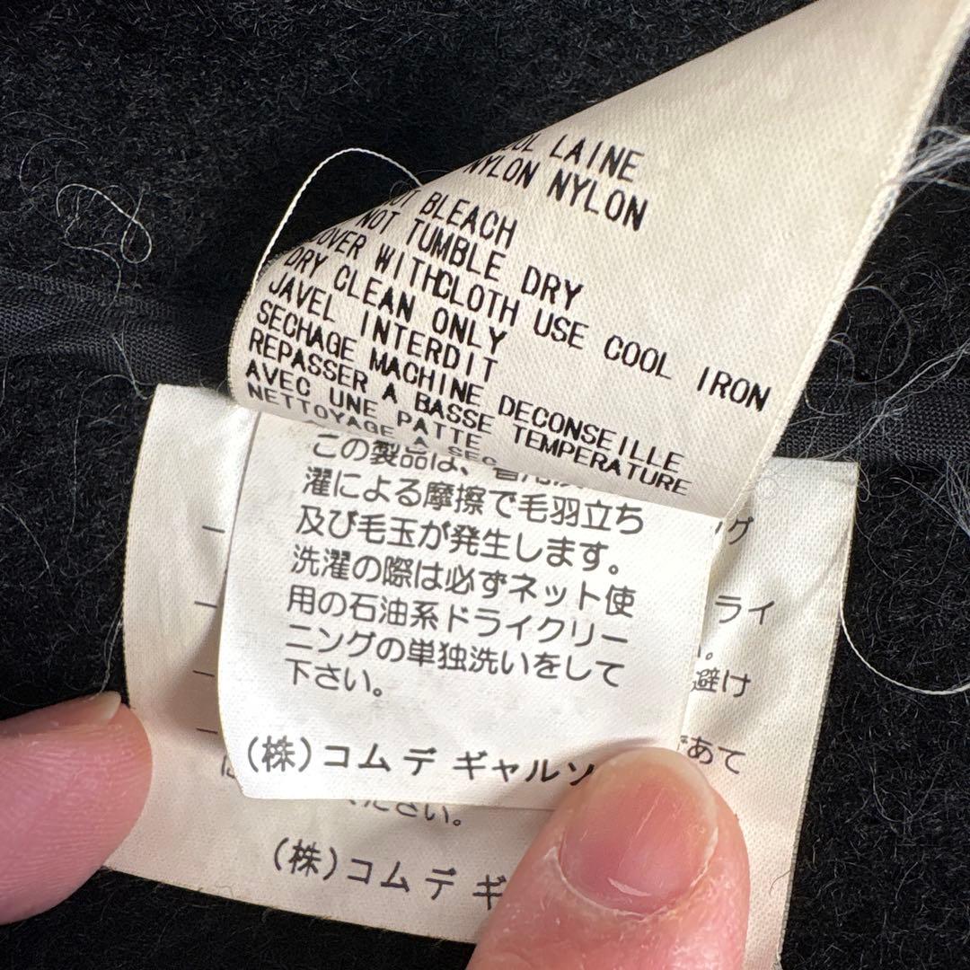 コムデギャルソン オム ブラック ダブルブレスト チェスターコート