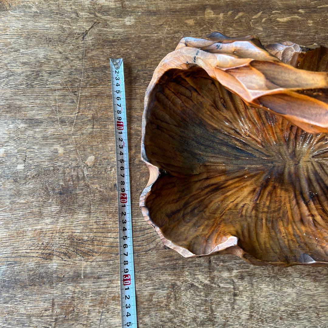 ヴィンテージ木製 バスケット 天然木 木彫り 木籠 オブジェ インテリア