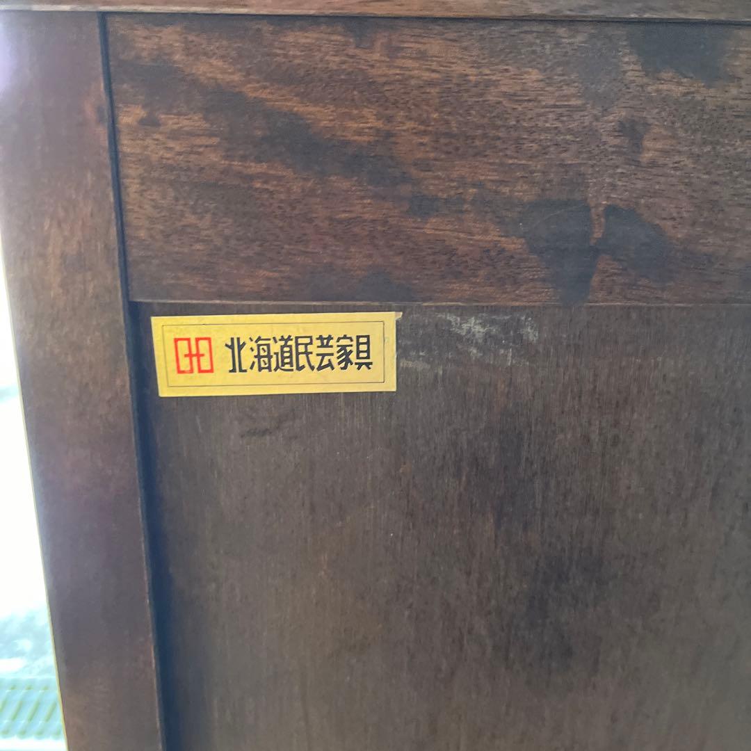 【北海道民芸家具】重厚な樺材のシューズボックス 下駄箱 靴箱 収納 レトロ