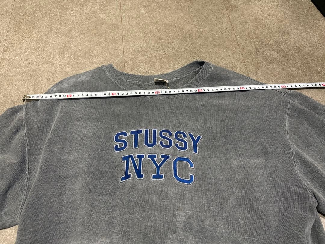 白タグ USA製 90s STUSSY スウェット 鬼 サンフェード
