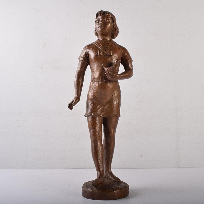 純作 ブロンズ像 少女像 置物 高さ約40cm 重さ約4.24㎏ VR8157H - メルカリ