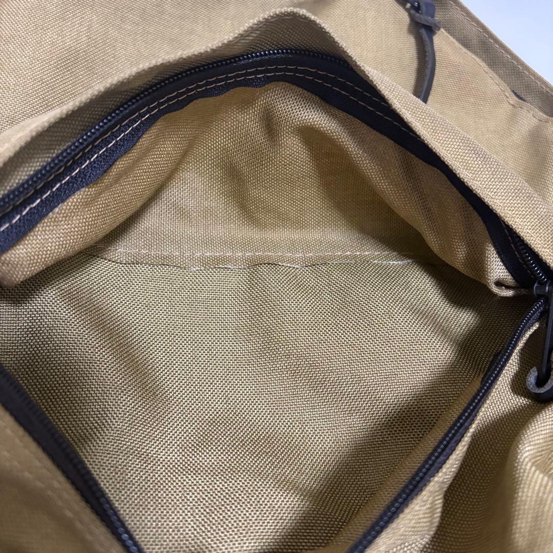 【希少】エルベシャプリエ　レザーボトム　ナイロン　デイパック　USA製　カーキ