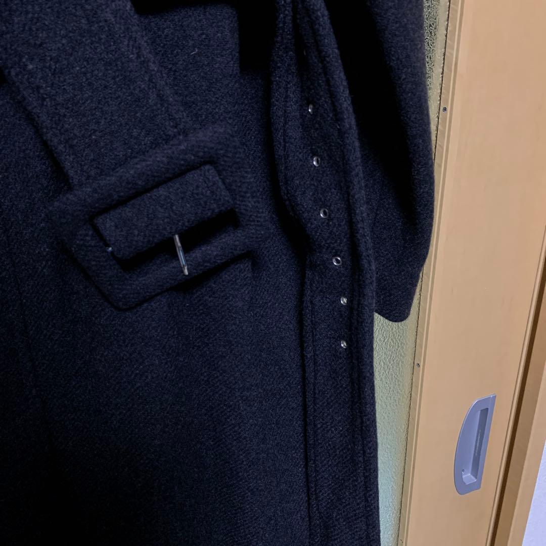 ZARAベルト付きウールコートダークグレーL