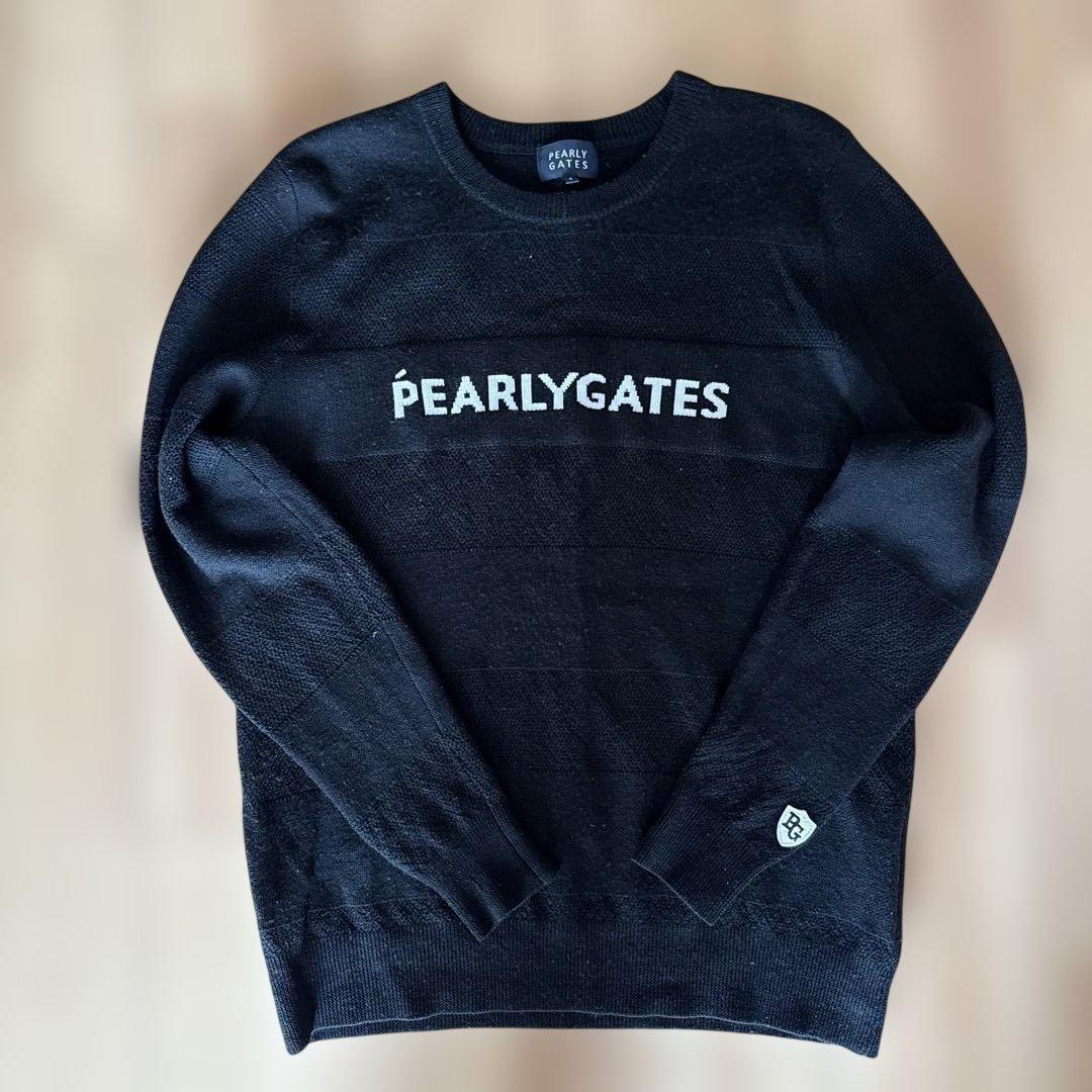 ウール100% パーリーゲイツ　ニット　黒　ブラック　4ゴルフ