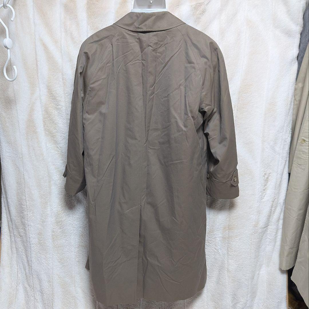 美品★BURBERRY ステンカラーコート 濃ベージュ チェック柄 メンズL