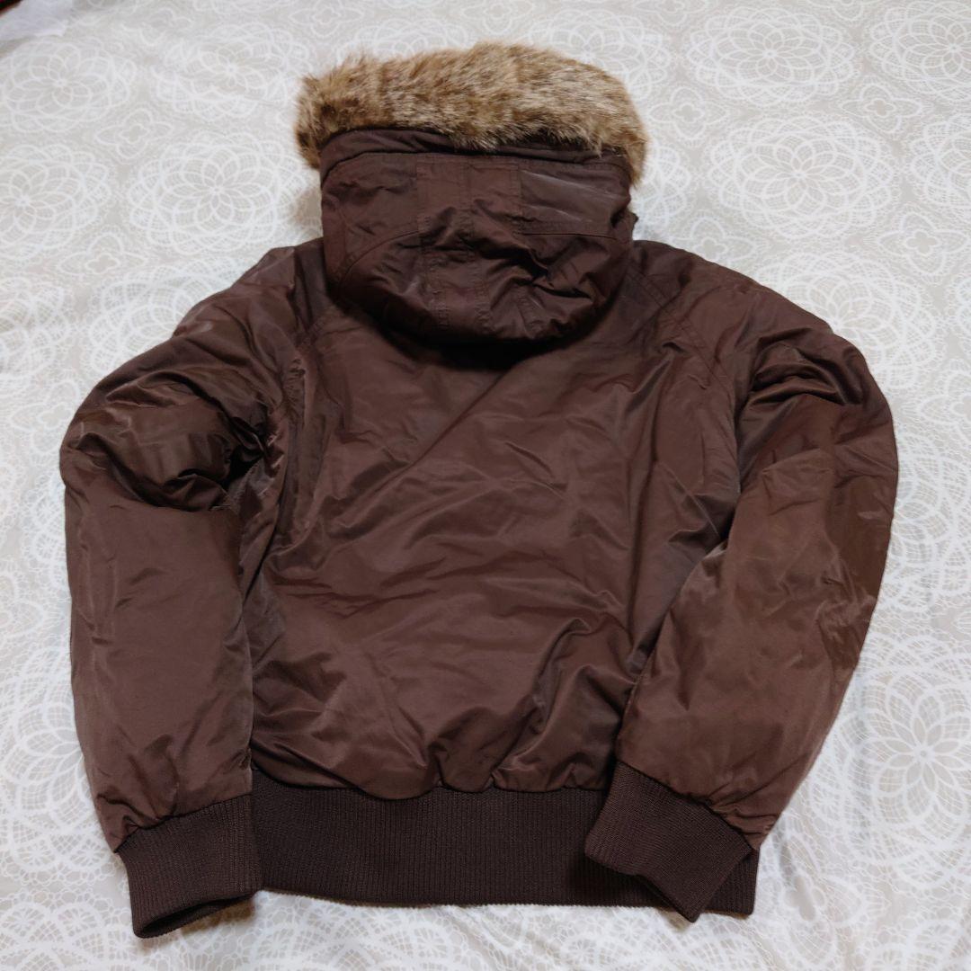 ブラウン ミリタリージャケット ファー付きポロラルフローレンジーンズレディースＬ