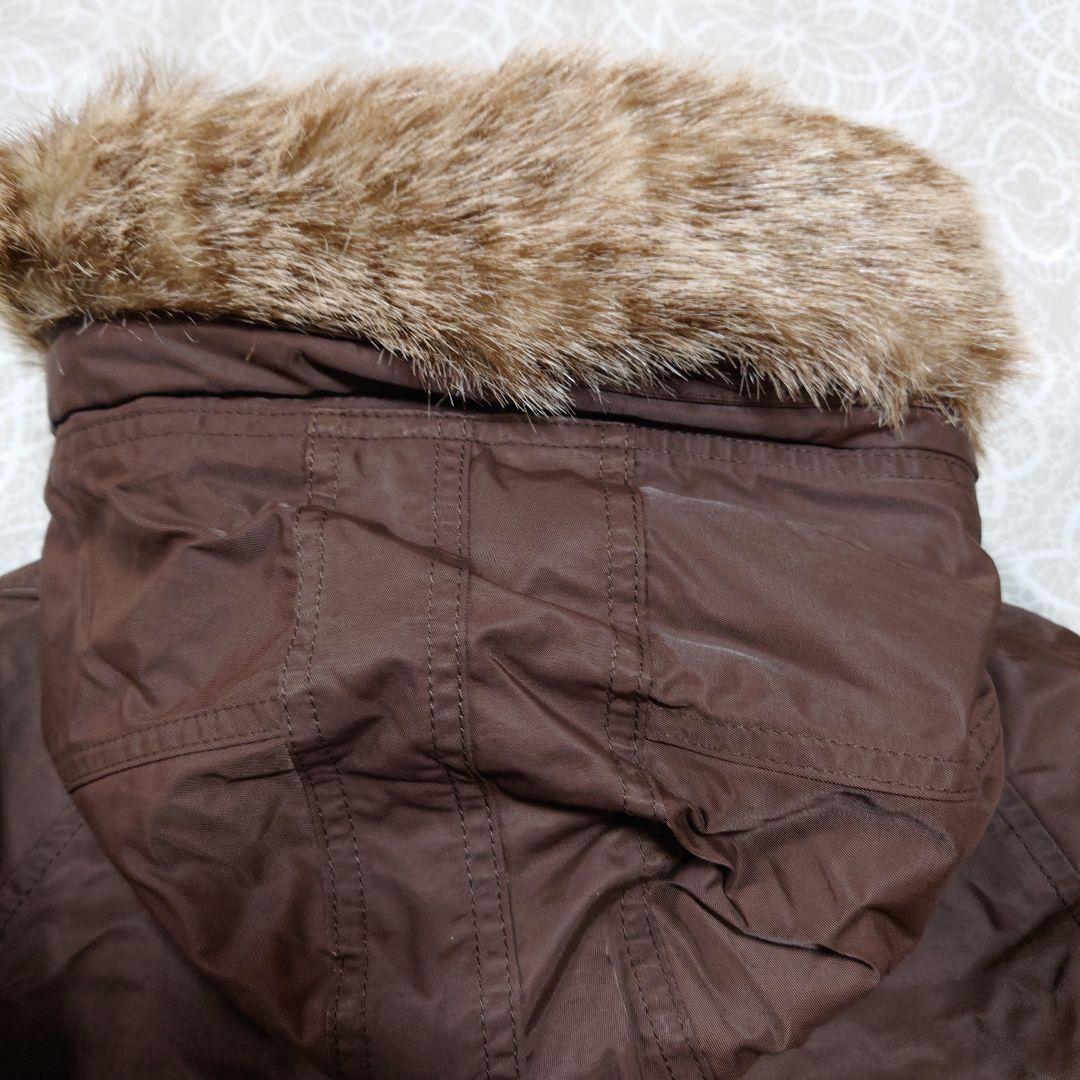 ブラウン ミリタリージャケット ファー付きポロラルフローレンジーンズレディースＬ
