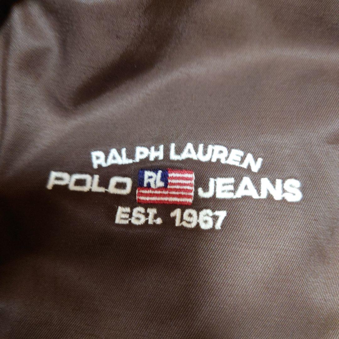 ブラウン ミリタリージャケット ファー付きポロラルフローレンジーンズレディースＬ