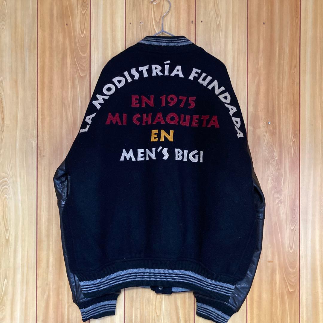 希少XLサイズ　美品　80s MEN’S BIGI 袖レザー　スタジャン