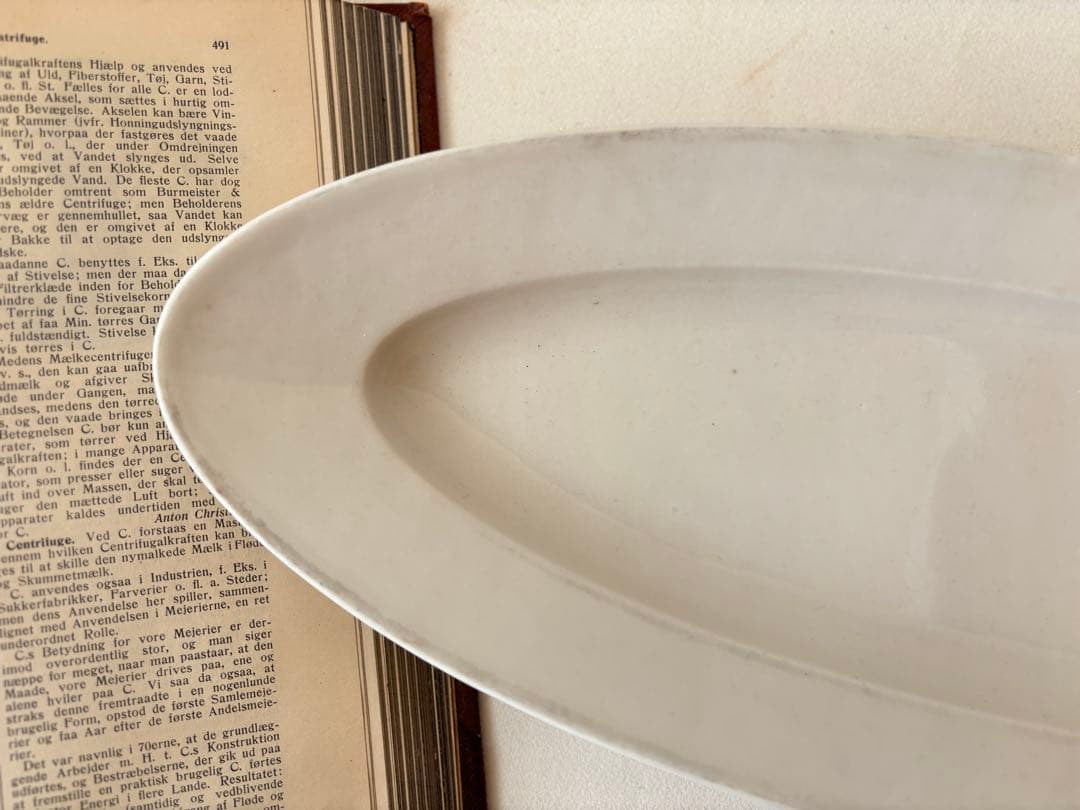 美品　フランスアンティークポワソン皿　白フランスアンティークプレート白無地