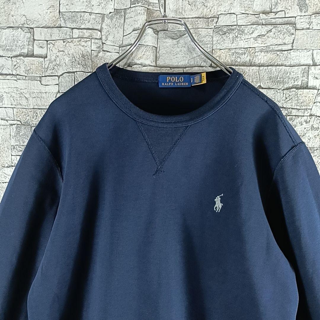 美品✨ポロラルフローレン スウェット トレーナー 現行 刺繍ロゴ ネイビー S