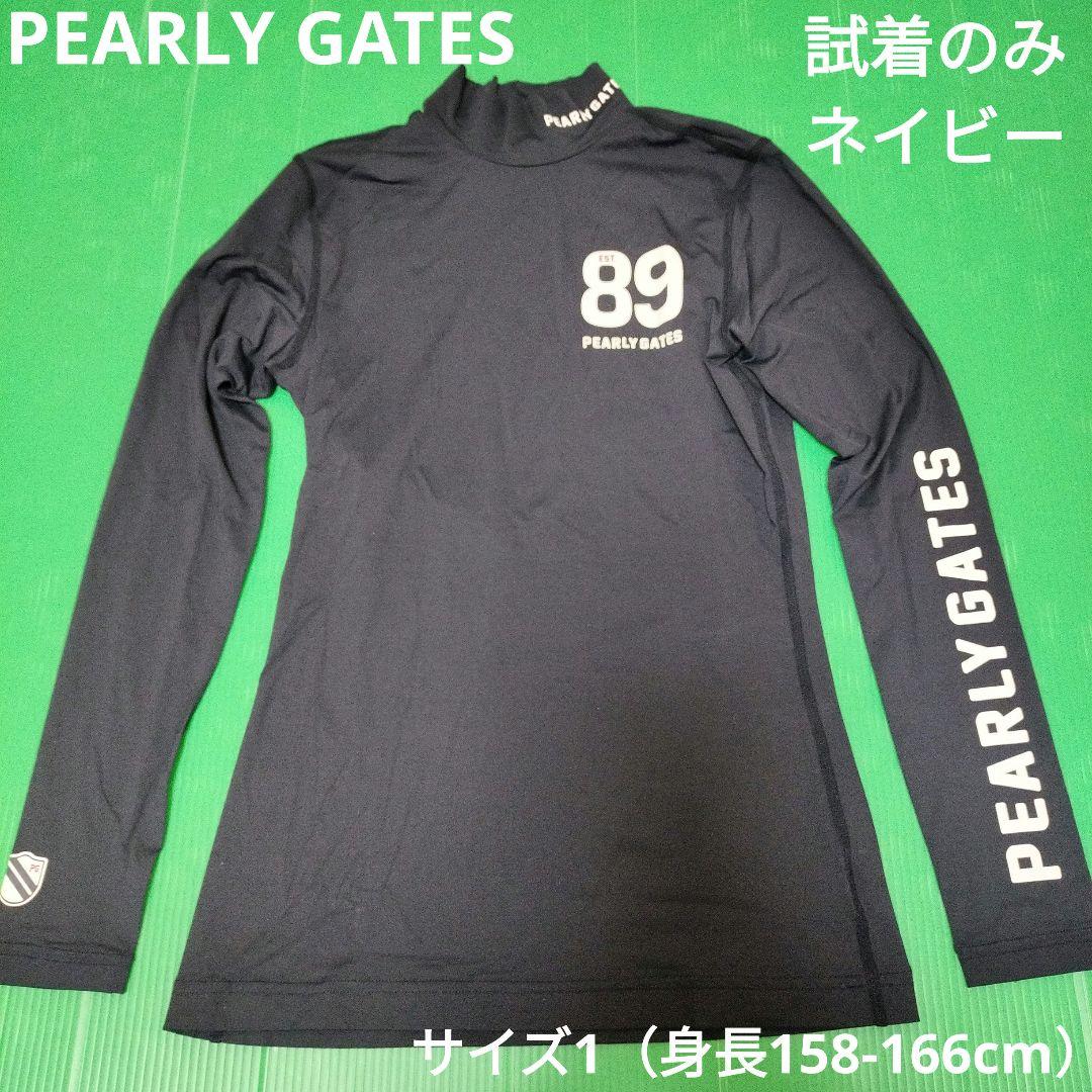パーリーゲイツ レディース モックネックシャツ ネイビー Sサイズ相当