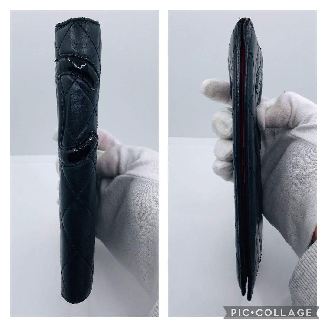 CHANEL✨カンボンライン マトラッセ 長財布 ラムスキン ココマーク 黒