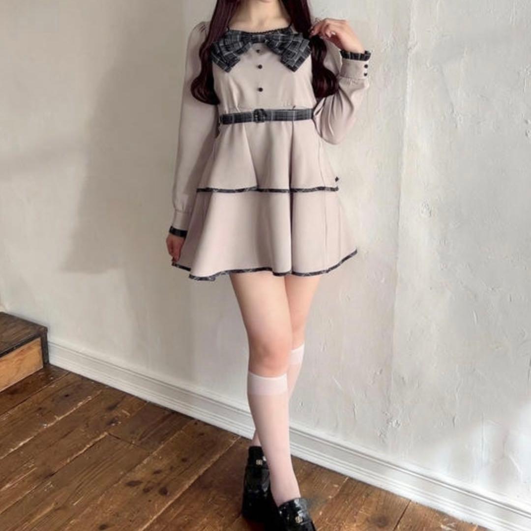 evelyn ビッグリボンティアードワンピース