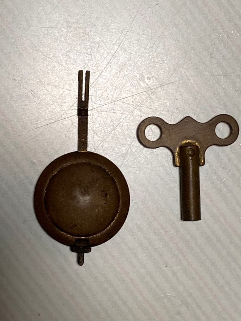 【ジャンク品】アンティーク振り子時計 壁掛け式 陶器製