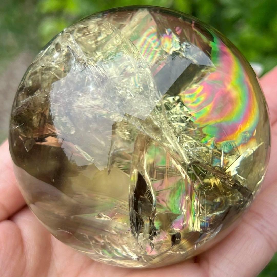 ✳️専用‼️至宝✨ファントムと美麗レインボー✨幸運の石✨虹入り シトリン丸玉 他1点