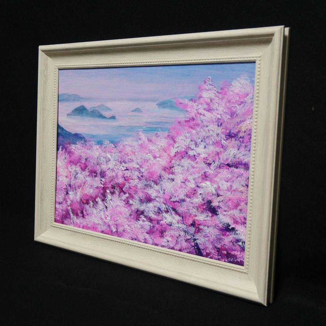 油絵 油彩 油彩画 絵 絵画【海の桜】