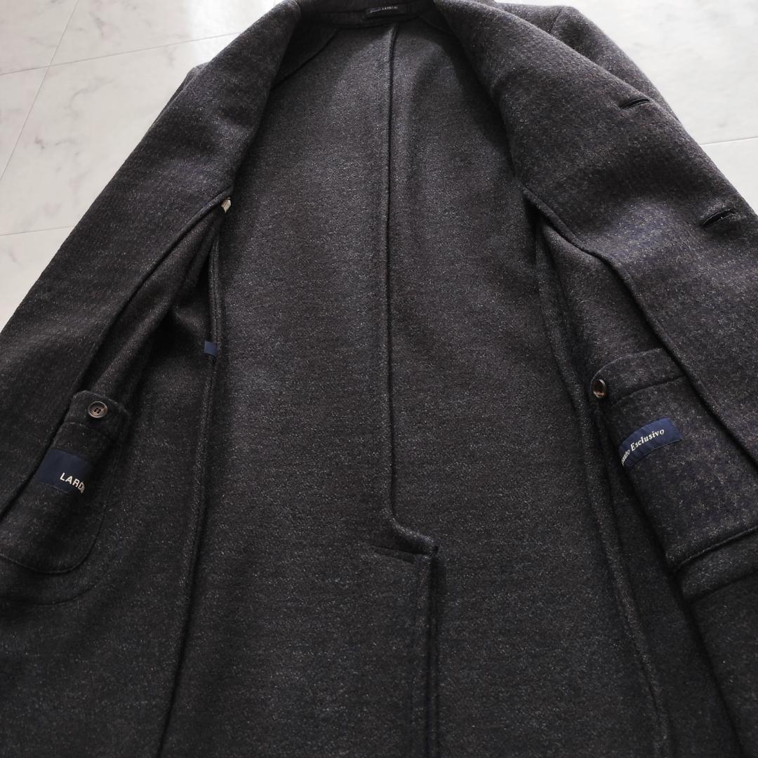 ラルディーニ グレンチェックウールチェスターコート 46 M ブラウン ネイビー