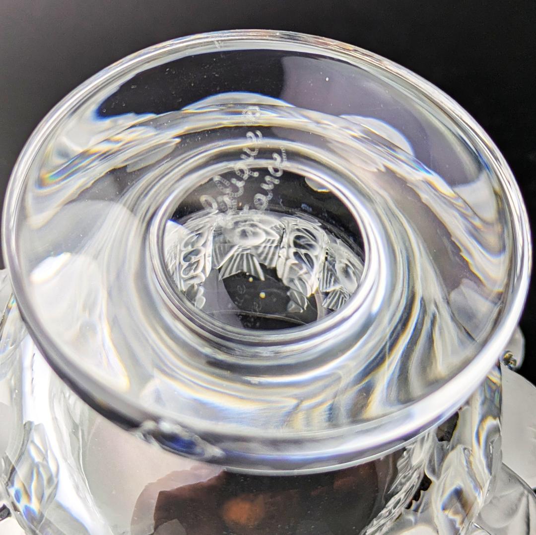 生活に洗練を☆ラリック ダンピエール 花瓶 雀葡萄紋フロストガラス