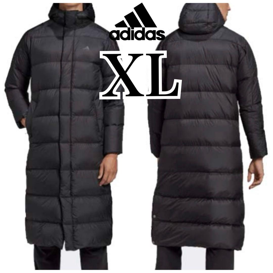 adidas アディダス メンズ ダウン ベンチコート ブラック 2L - メルカリ