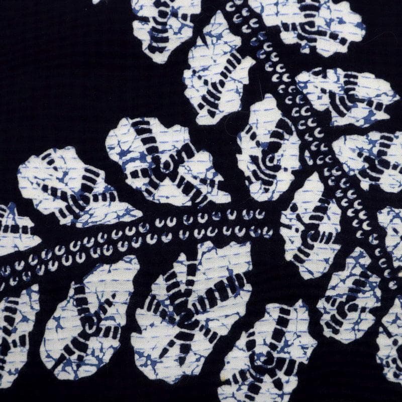 《かさ★手縫い仕立て+ロウケツ染め■浴衣リップル生地木綿紺反25-113》