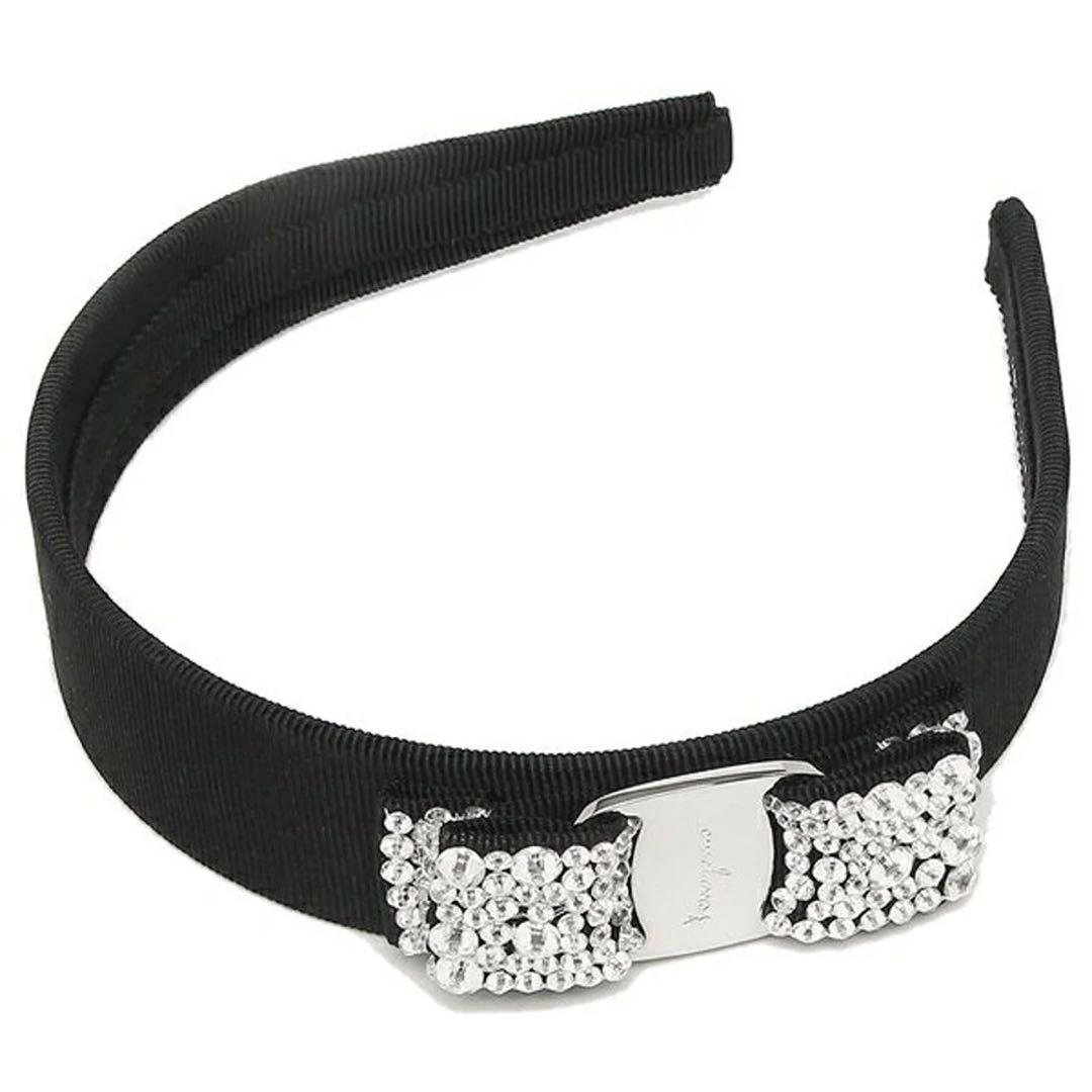 FERRAGAMO ❤︎新品クリスタル ビジューカチューシャ リボンヴァラ