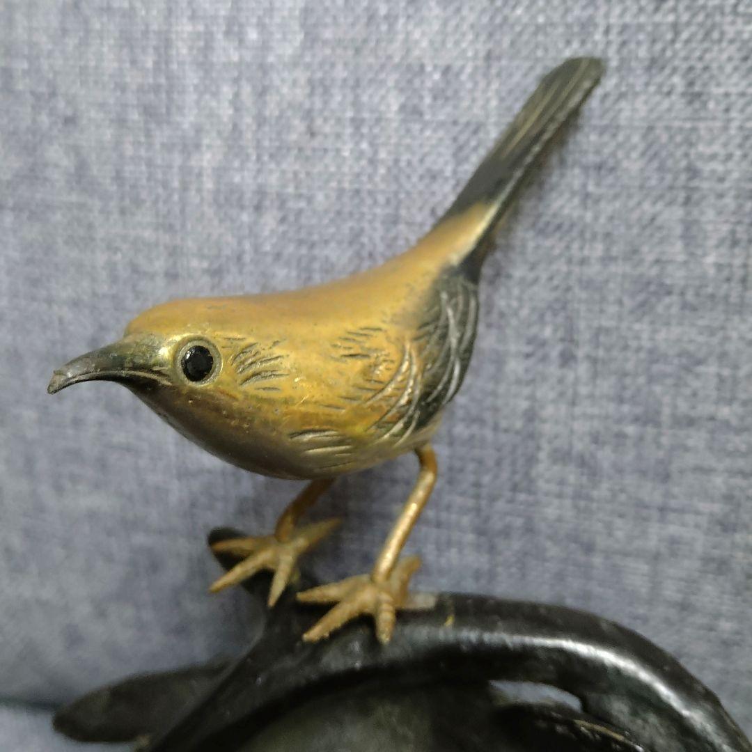 激レア♪銅？真鍮製 鳥と枝の彫刻！春・夏・秋・冬セットです(⌒▽⌒)