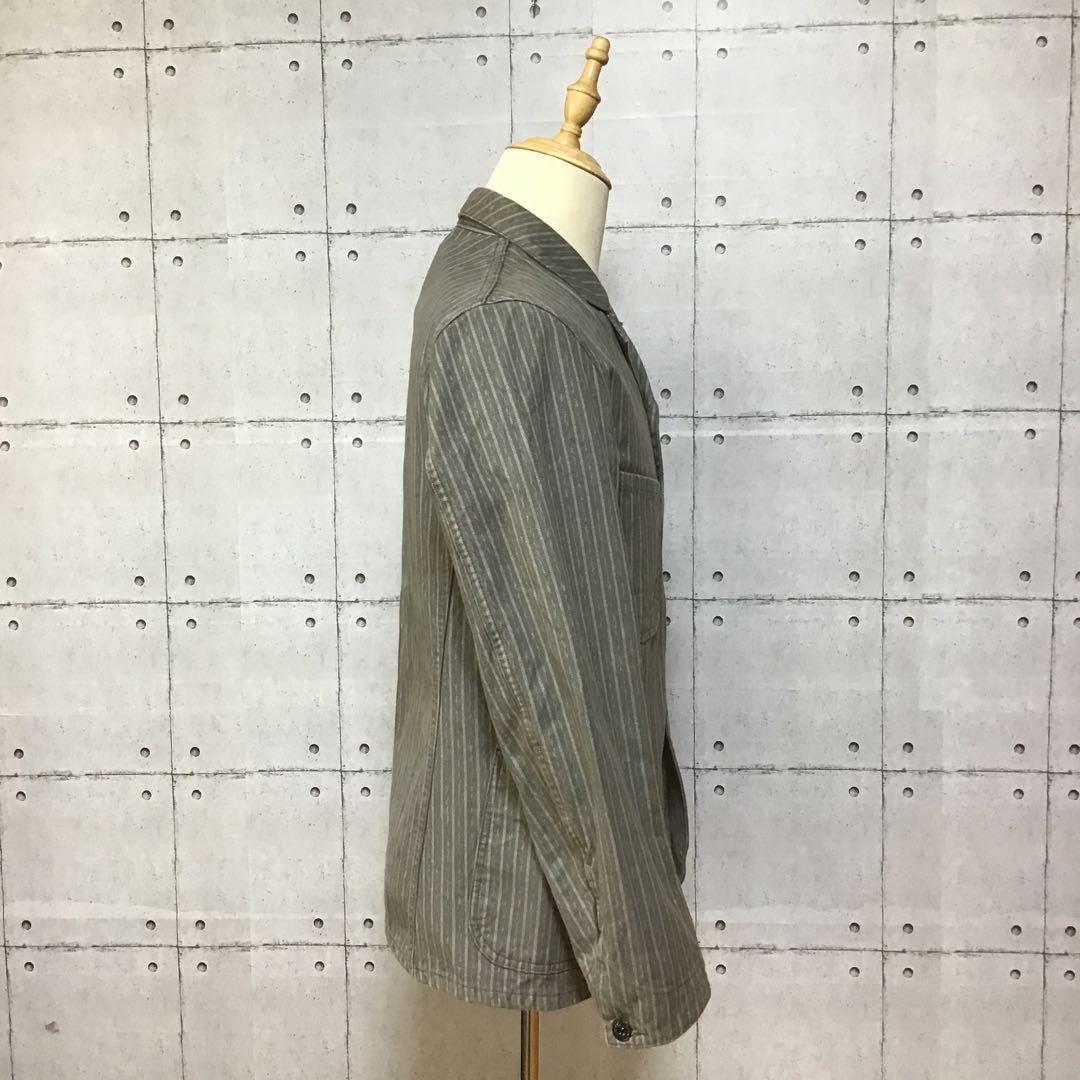 シュガーケーン　フィクションロマンス　ストライプ　カバーオール　３８　グレー